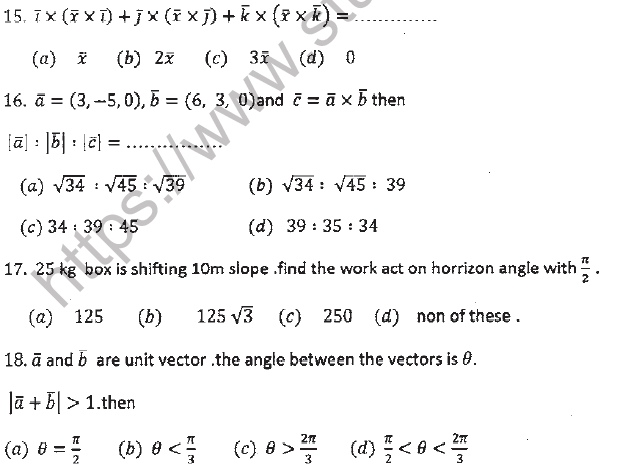 JEE Mathematics Vectors MCQs Set A-2