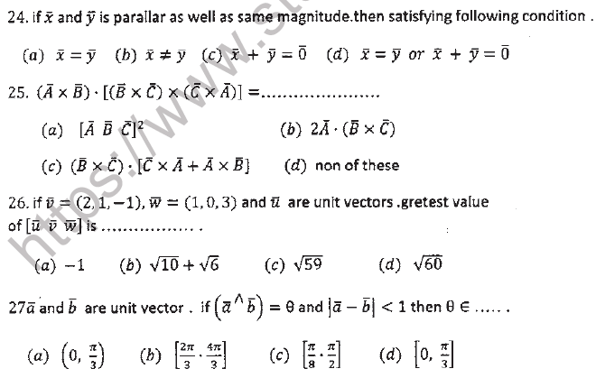 JEE Mathematics Vectors MCQs Set A-4