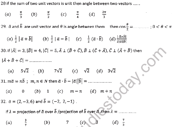 JEE Mathematics Vectors MCQs Set A-5