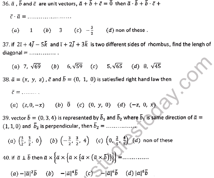 JEE Mathematics Vectors MCQs Set A-7