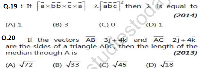 JEE Mathematics Vectors MCQs Set B-7