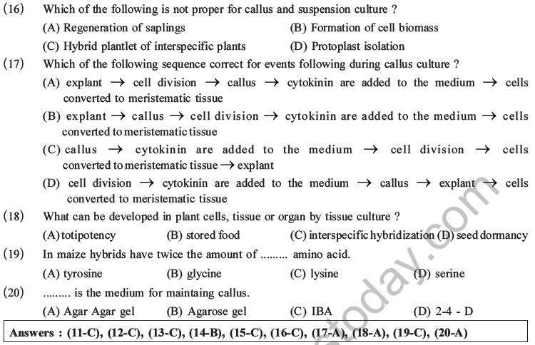 NEET Biology Animal Husbandry and Plant Breeding MCQs Set A-3