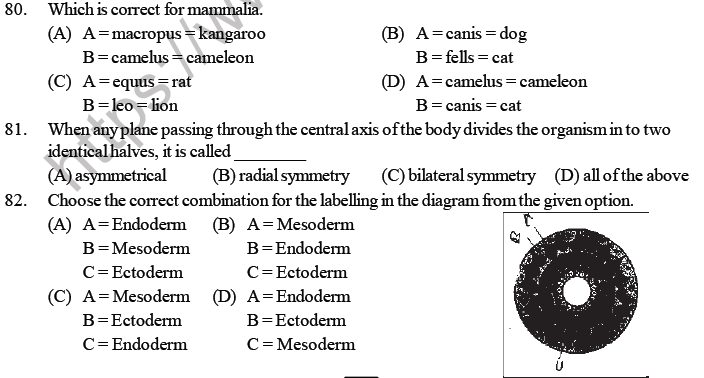 NEET Biology Animal Kingdom MCQs-1