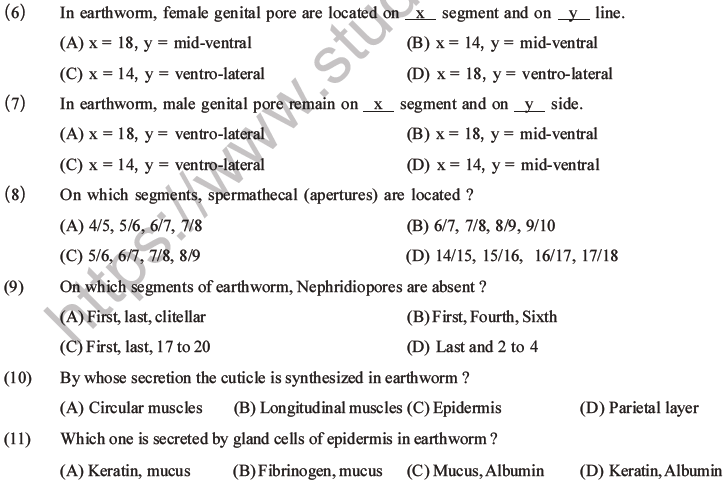 NEET Biology Animal Morphology and Anatomy MCQs Set A-2