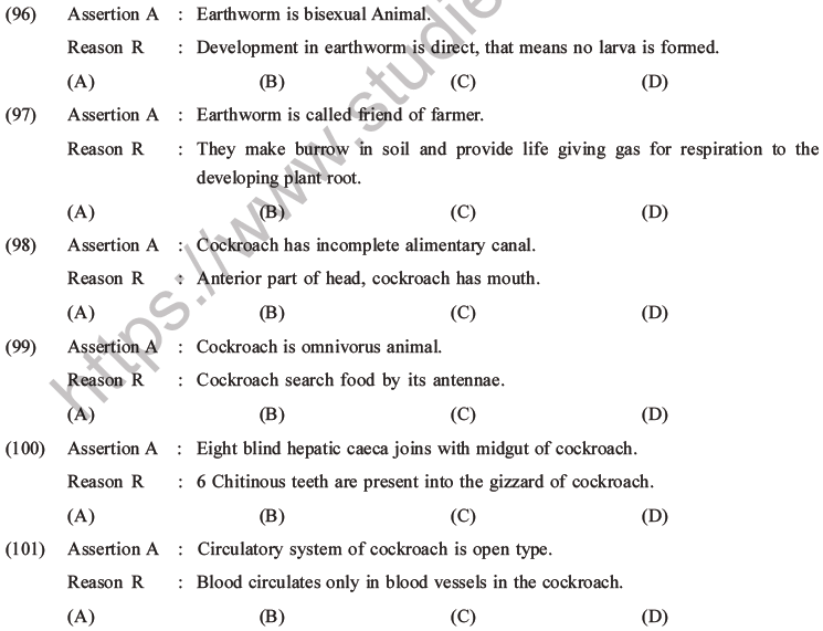 NEET Biology Animal Morphology and Anatomy MCQs Set A-35