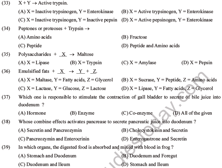 NEET Biology Animal Morphology and Anatomy MCQs Set B-16