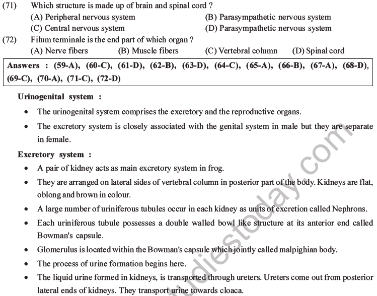 NEET Biology Animal Morphology and Anatomy MCQs Set B-28