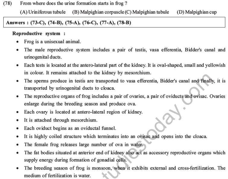 NEET Biology Animal Morphology and Anatomy MCQs Set B-30