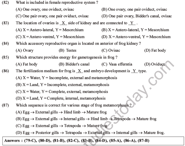 NEET Biology Animal Morphology and Anatomy MCQs Set B-32