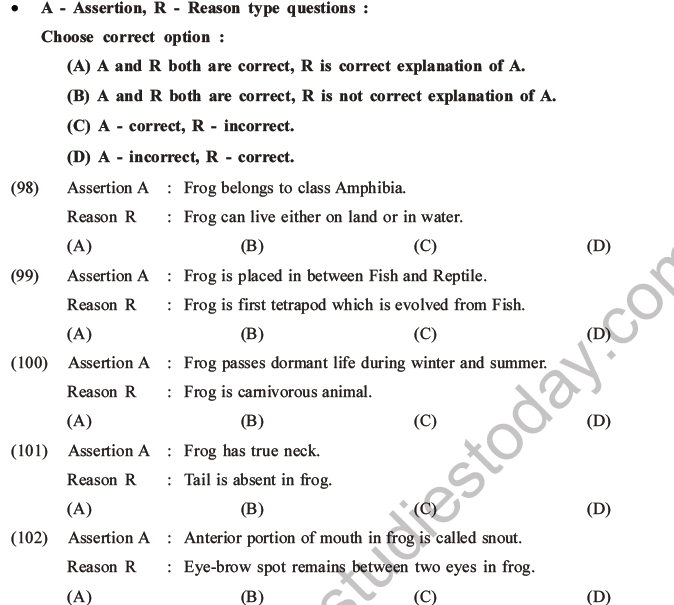 NEET Biology Animal Morphology and Anatomy MCQs Set B-36