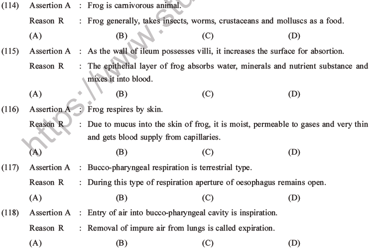 NEET Biology Animal Morphology and Anatomy MCQs Set B-39