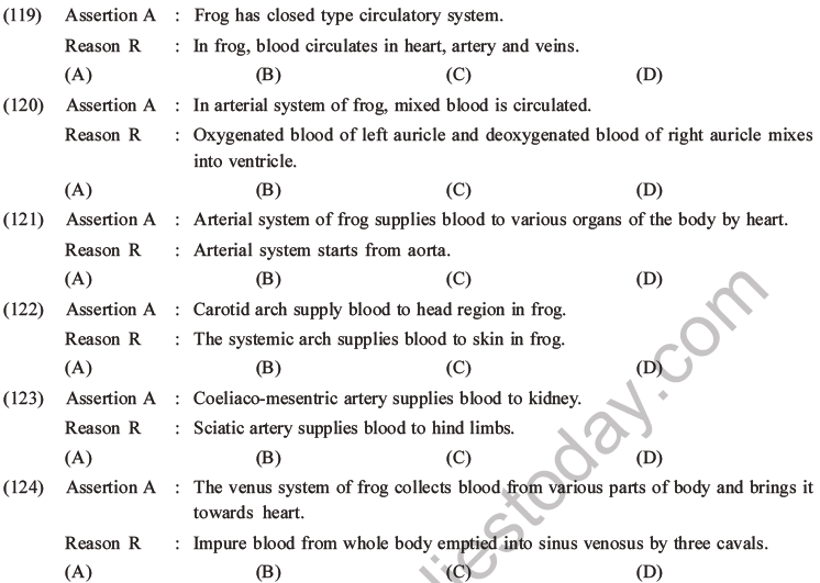 NEET Biology Animal Morphology and Anatomy MCQs Set B-40