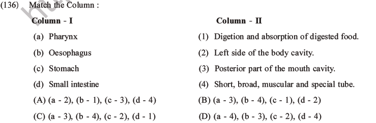 NEET Biology Animal Morphology and Anatomy MCQs Set B-44