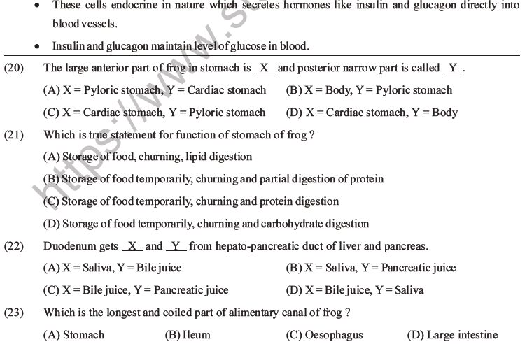 NEET Biology Animal Morphology and Anatomy MCQs Set B-9