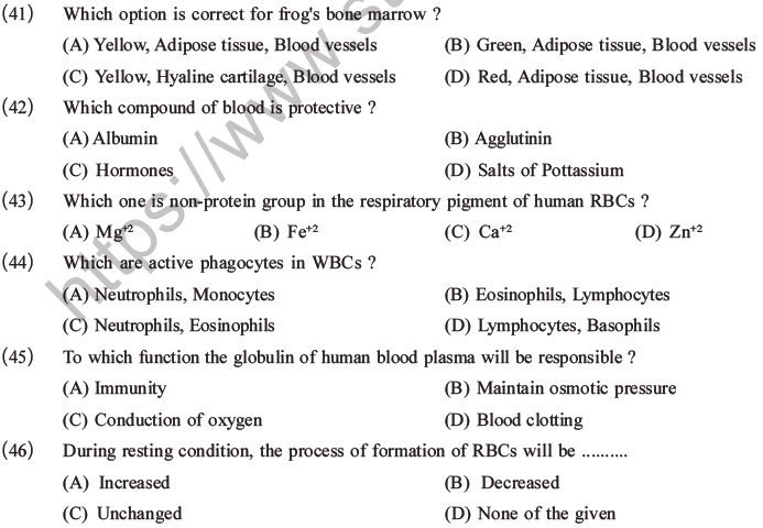 NEET Biology Animal Tissue MCQs Set A-22