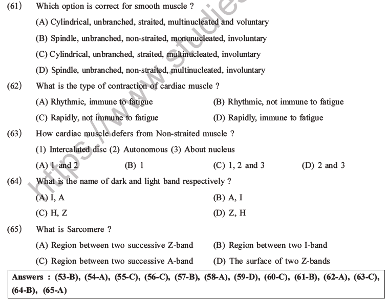 NEET Biology Animal Tissue MCQs Set A-28