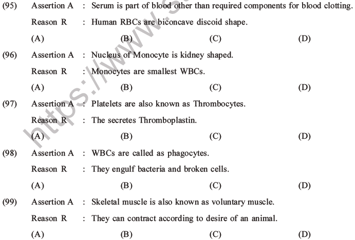 NEET Biology Animal Tissue MCQs Set A-38