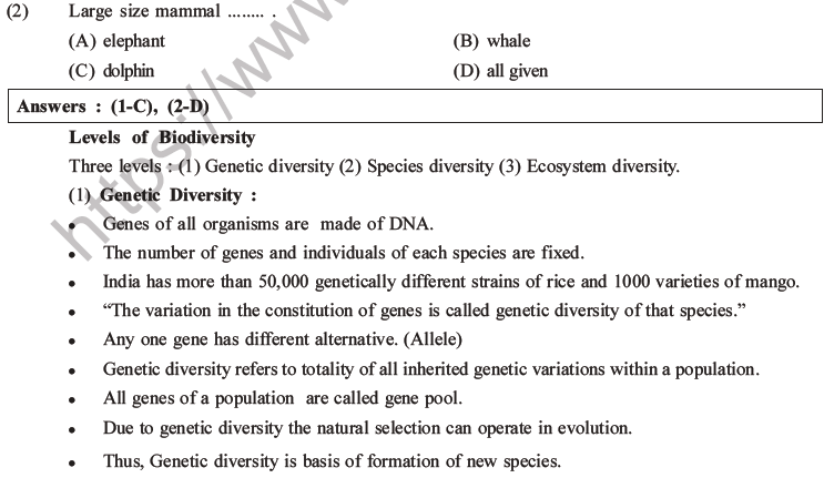 NEET Biology Biodiversity and Its Conservation MCQs Set B-