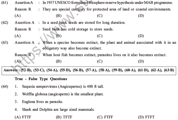 NEET Biology Biodiversity and Its Conservation MCQs Set B-30