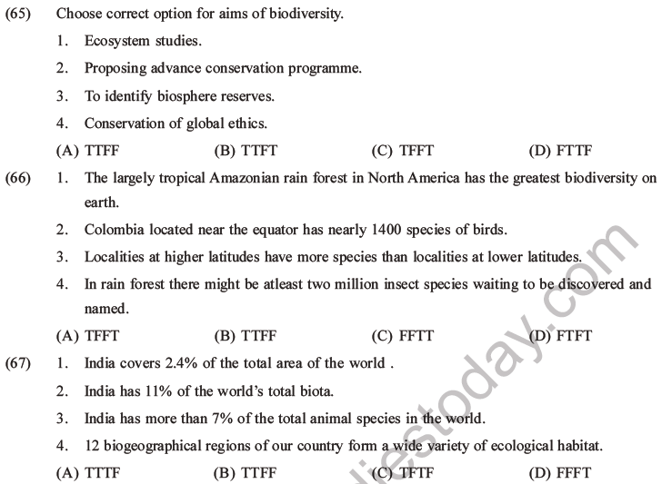 NEET Biology Biodiversity and Its Conservation MCQs Set B-31