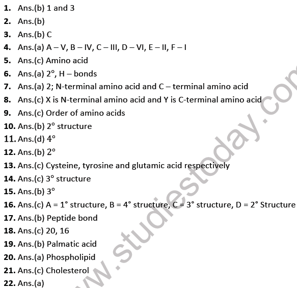 NEET Biology Biomolecules MCQs Set A-10