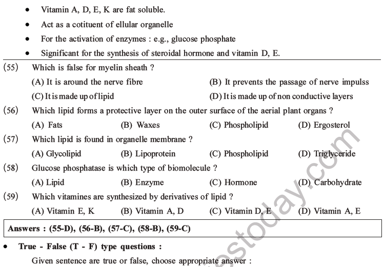 NEET Biology Biomolecules MCQs Set C-24