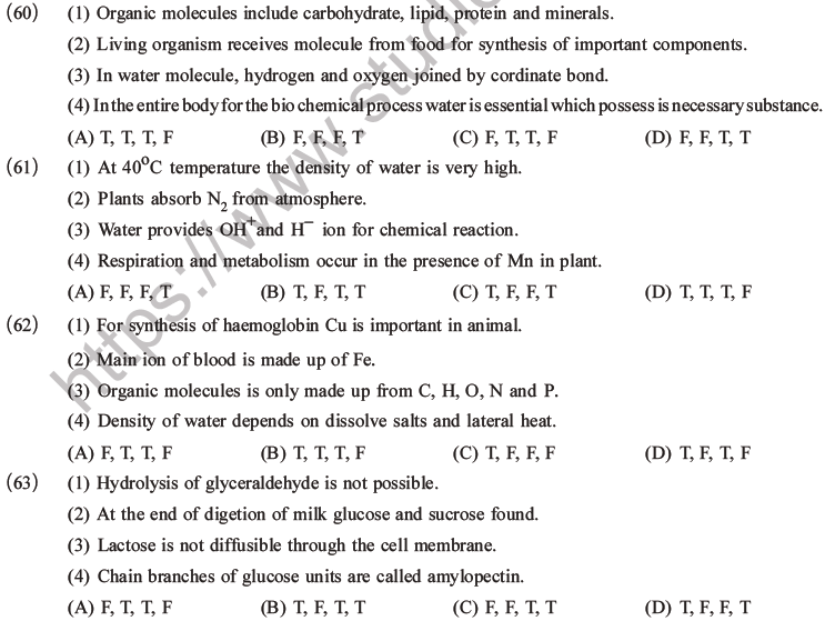 NEET Biology Biomolecules MCQs Set C-25