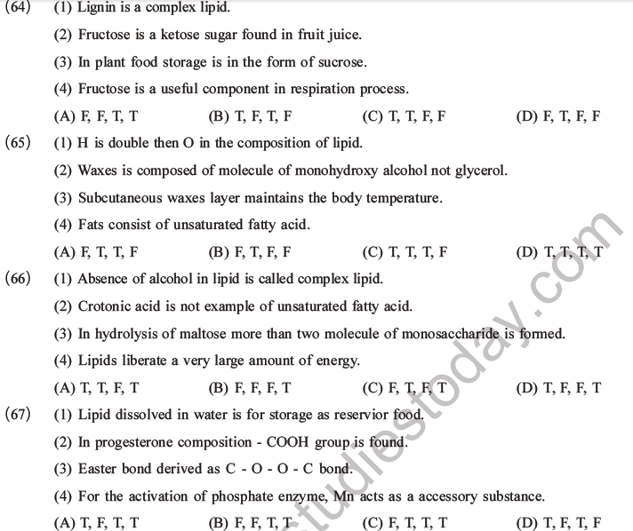 NEET Biology Biomolecules MCQs Set C-26