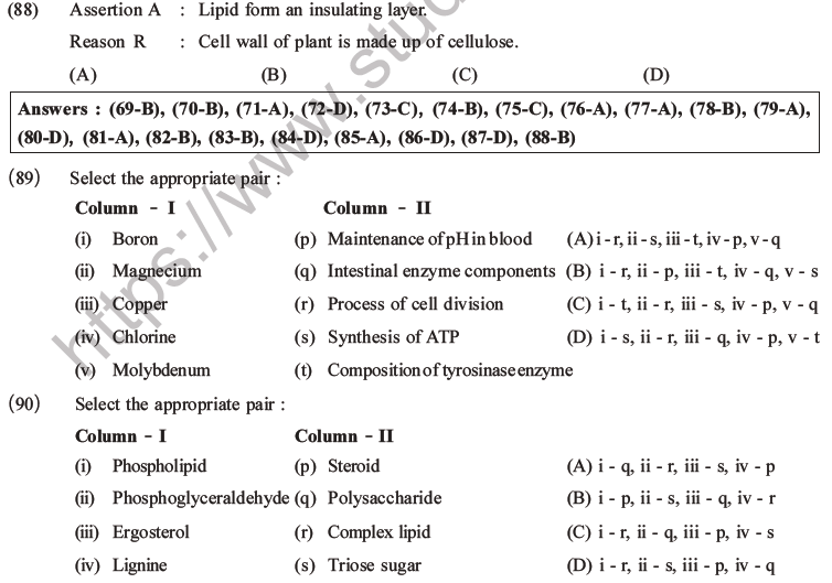 NEET Biology Biomolecules MCQs Set C-31