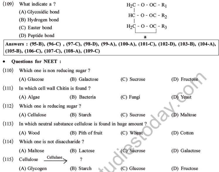 NEET Biology Biomolecules MCQs Set C-42