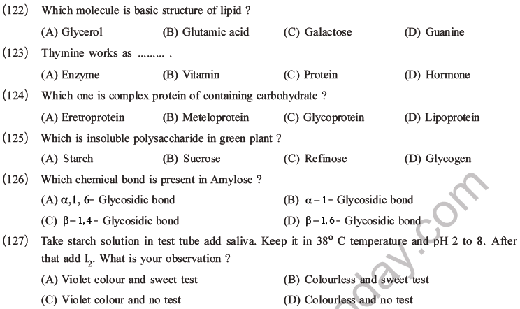 NEET Biology Biomolecules MCQs Set C-44