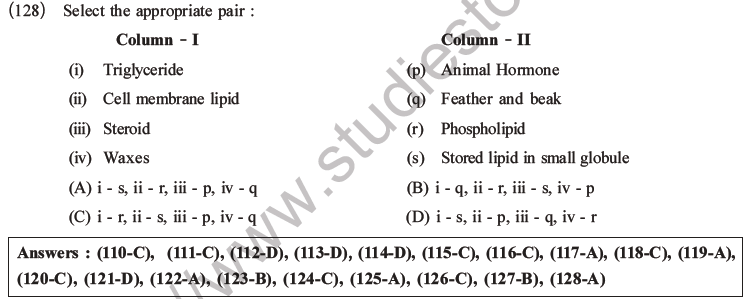 NEET Biology Biomolecules MCQs Set C-45