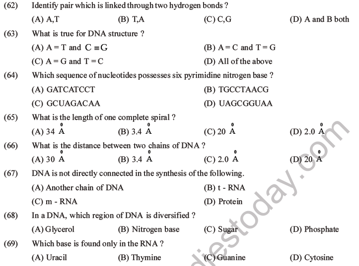 NEET Biology Biomolecules MCQs Set D-14