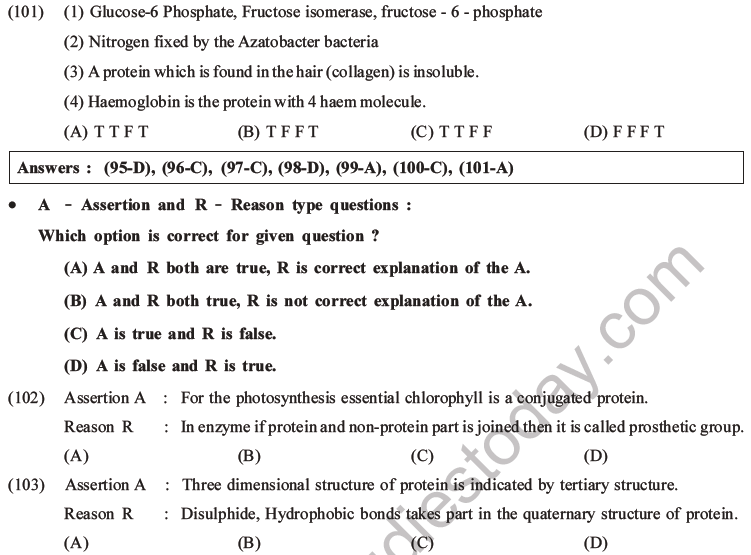 NEET Biology Biomolecules MCQs Set D-25