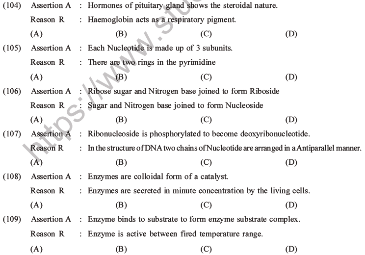 NEET Biology Biomolecules MCQs Set D-26