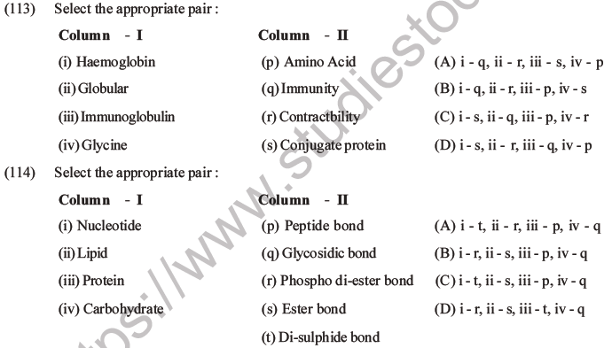 NEET Biology Biomolecules MCQs Set D-28