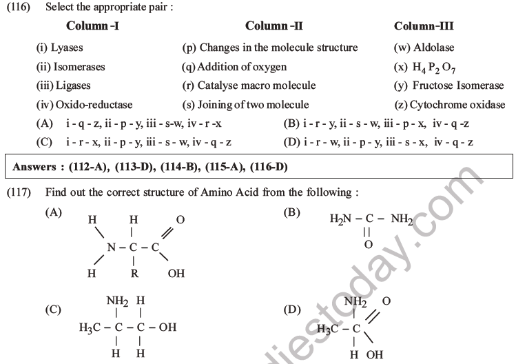 NEET Biology Biomolecules MCQs Set D-30