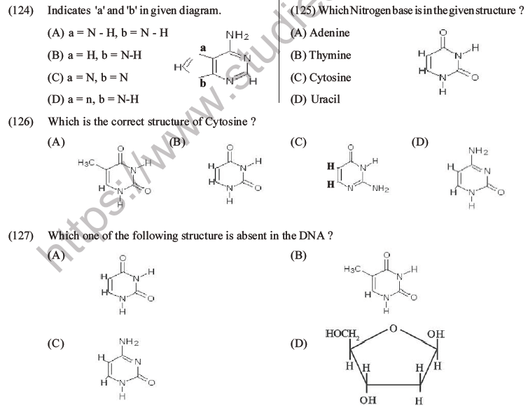 NEET Biology Biomolecules MCQs Set D-33
