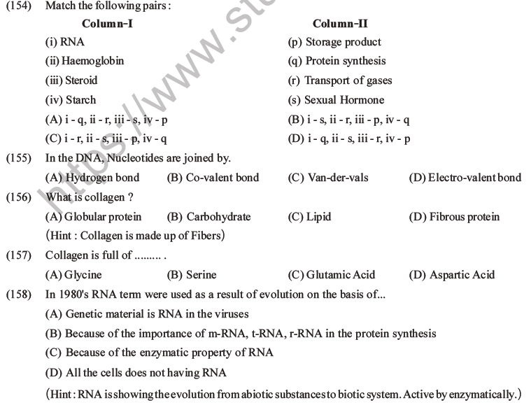 NEET Biology Biomolecules MCQs Set D-42