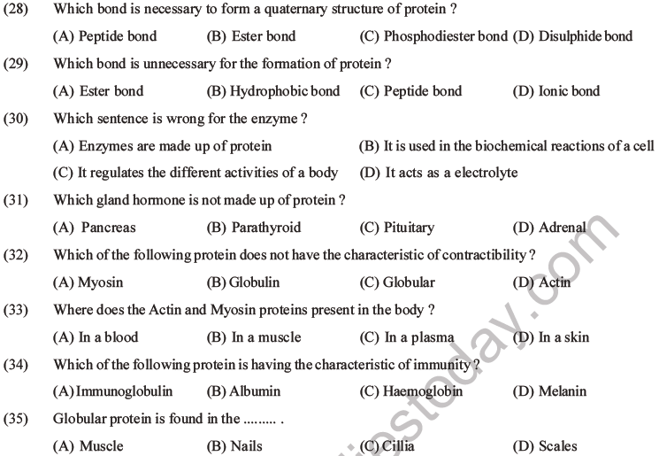 NEET Biology Biomolecules MCQs Set D-6