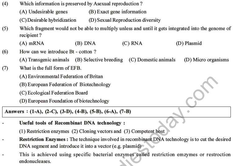 NEET Biology Biotechnology and Its Applications MCQs Set A-1