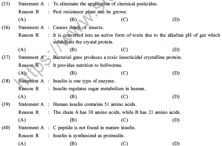 NEET Biology Biotechnology and Its Applications MCQs Set B-10