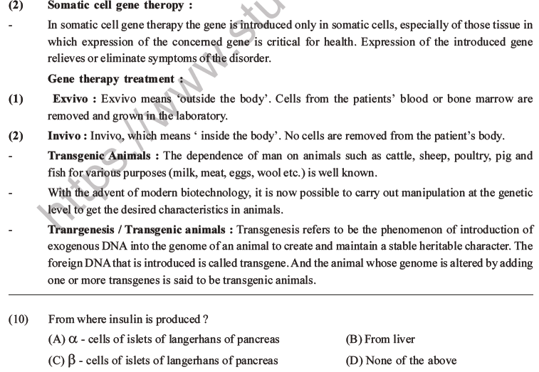 NEET Biology Biotechnology and Its Applications MCQs Set B-4