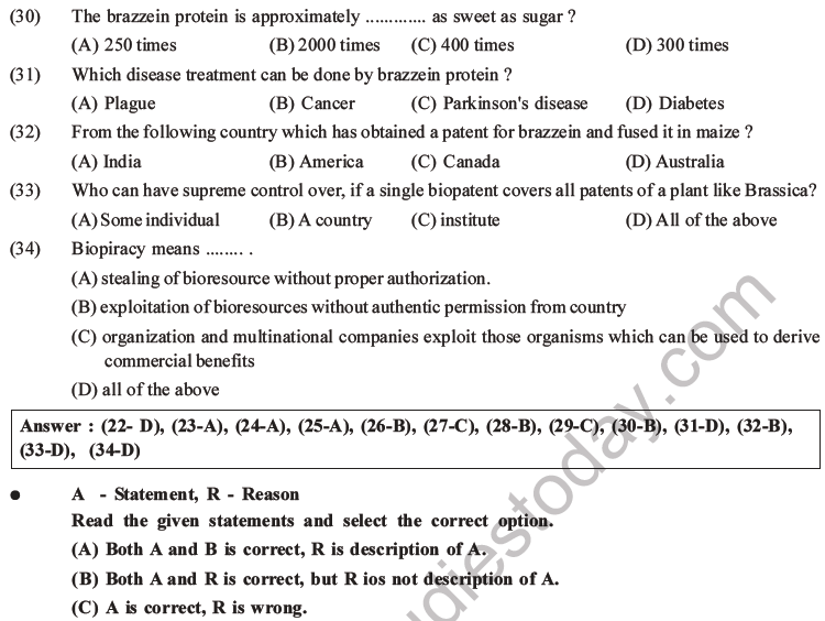 NEET Biology Biotechnology and Its Applications MCQs Set B-9