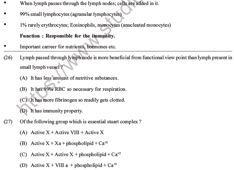 NEET Biology Body Fluids and Circulation MCQs Set B-15