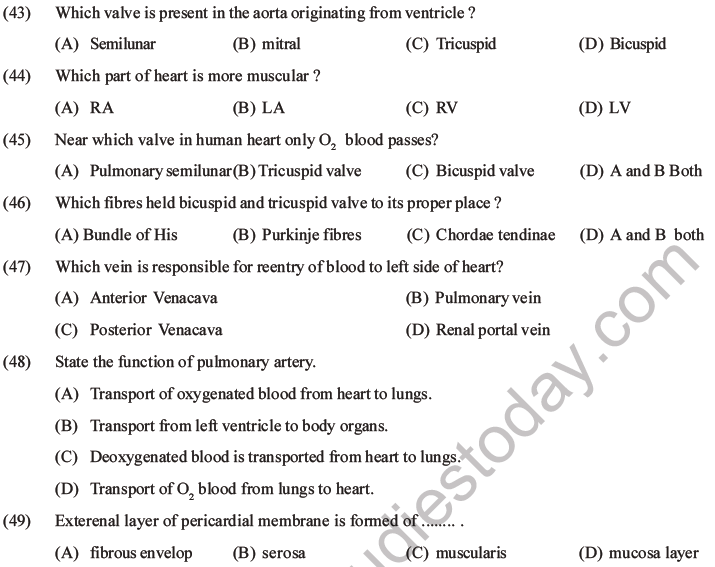 NEET Biology Body Fluids and Circulation MCQs Set B-24