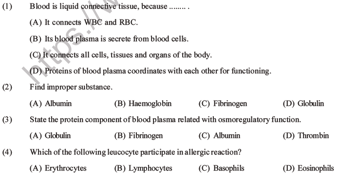 NEET Biology Body Fluids and Circulation MCQs Set B-3