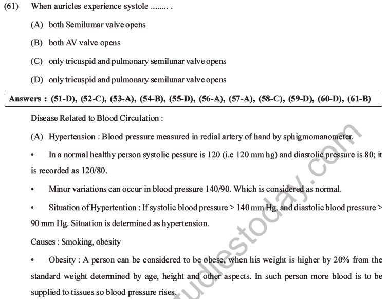 NEET Biology Body Fluids and Circulation MCQs Set B-30