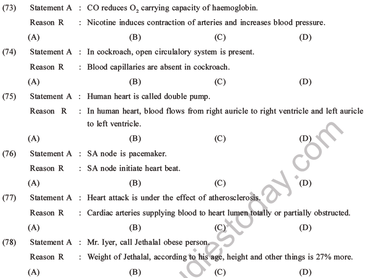 NEET Biology Body Fluids and Circulation MCQs Set B-34