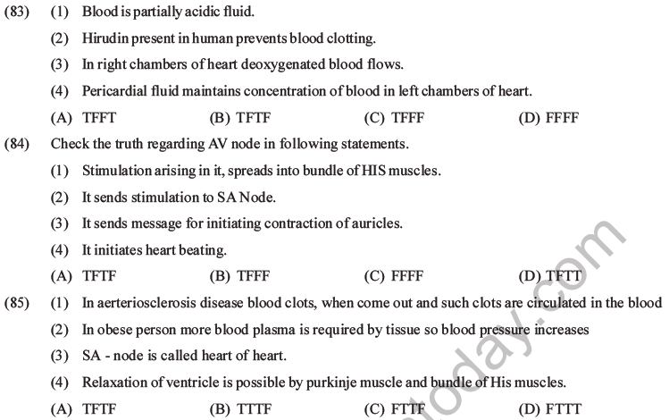 NEET Biology Body Fluids and Circulation MCQs Set B-36